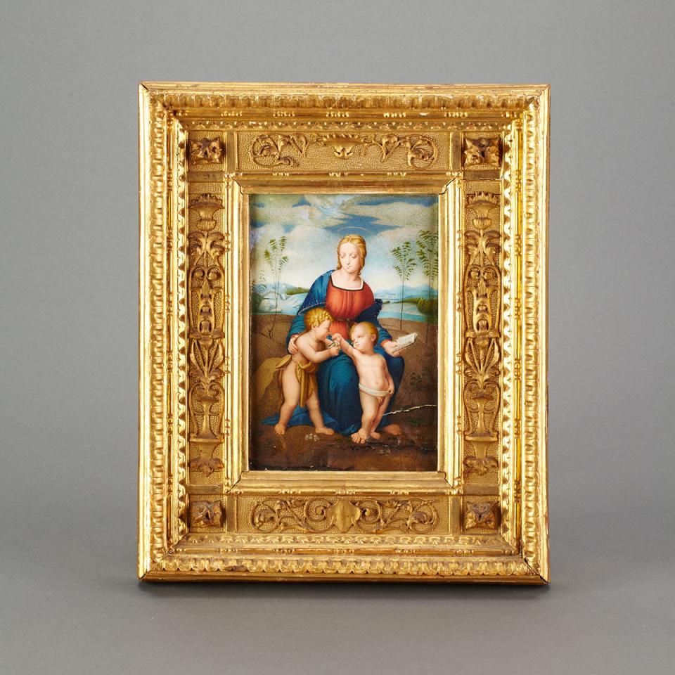 After Raphael, Madonna of the Goldfinch in Gilt Wood Frame, 19th century