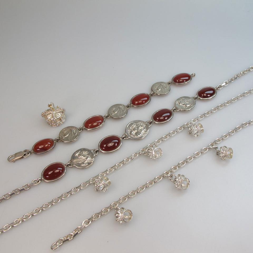 Sterling Silver Necklace, Bracelet And Pendant