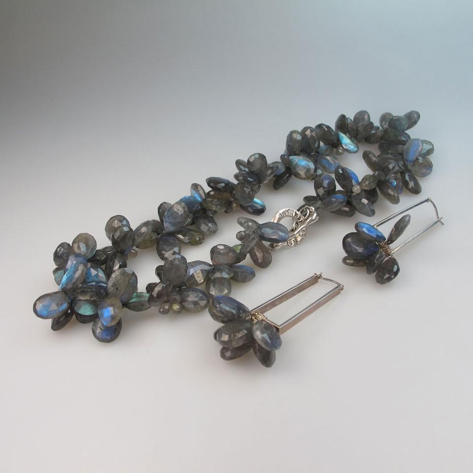 Jaleh Pour Sterling Silver And Labradorite Necklace  