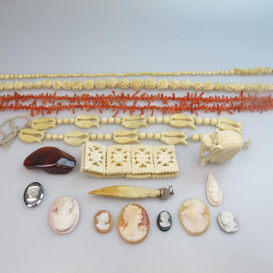 Quantity Of Coral And Ivory Jewellery
