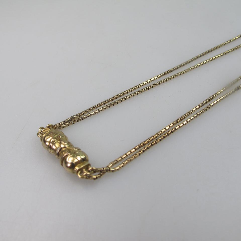 18k Yellow Gold Double Strand Box Link Chain