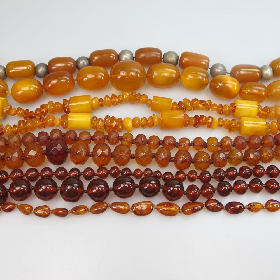 Quantity Of Amber Bead Nekcklaces
