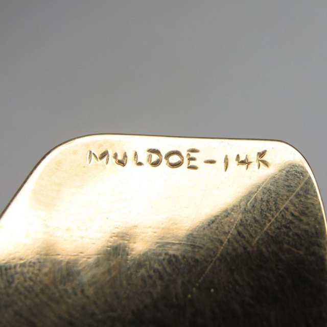 Earl Muldon (formerly Muldoe) Gitxsan 14k Yellow Gold Raven & Light Pendant