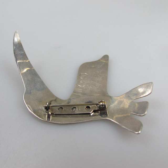W. Good Haida Sterling Silver Hummingbird Pin
