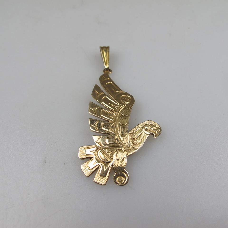 Haida 14k Yellow Gold Eagle Pendant