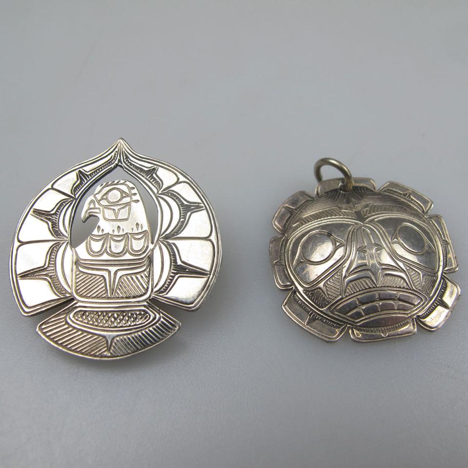 Two Gilbert Pat Coast Salish Sterling Silver Pieces