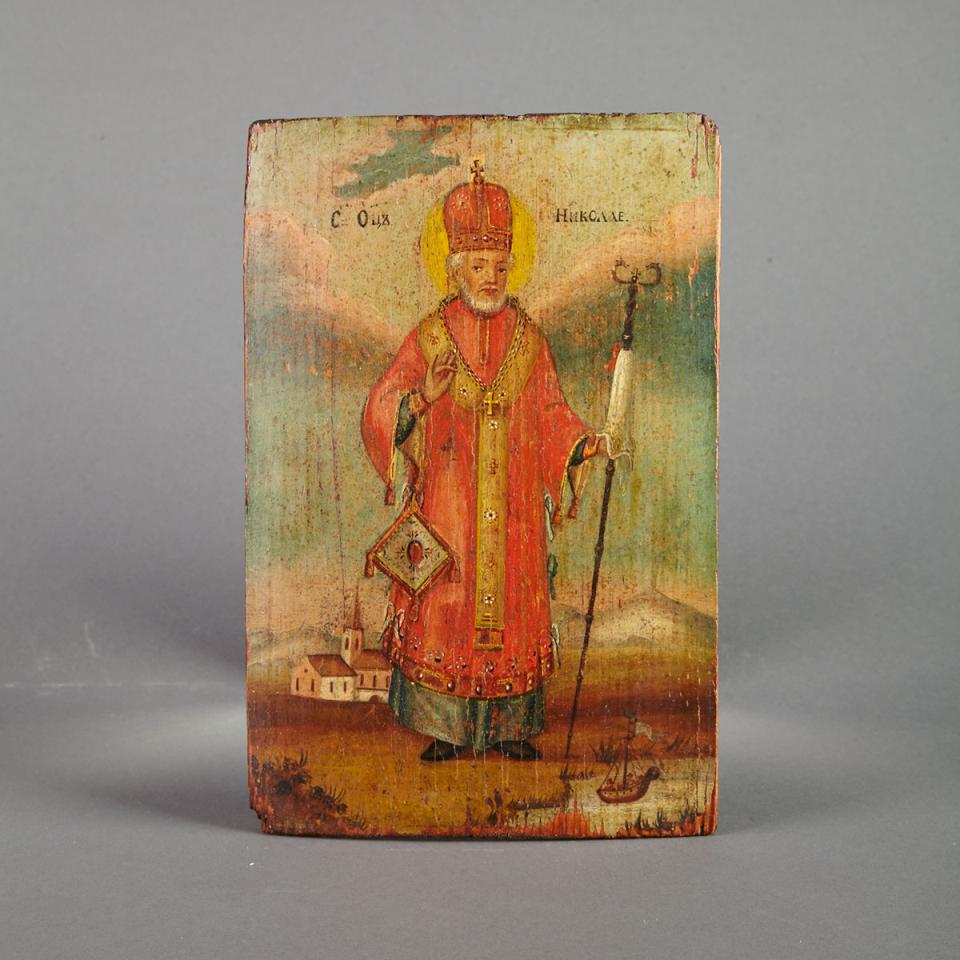 Russian Icon of St. Nicholas, early 19th century