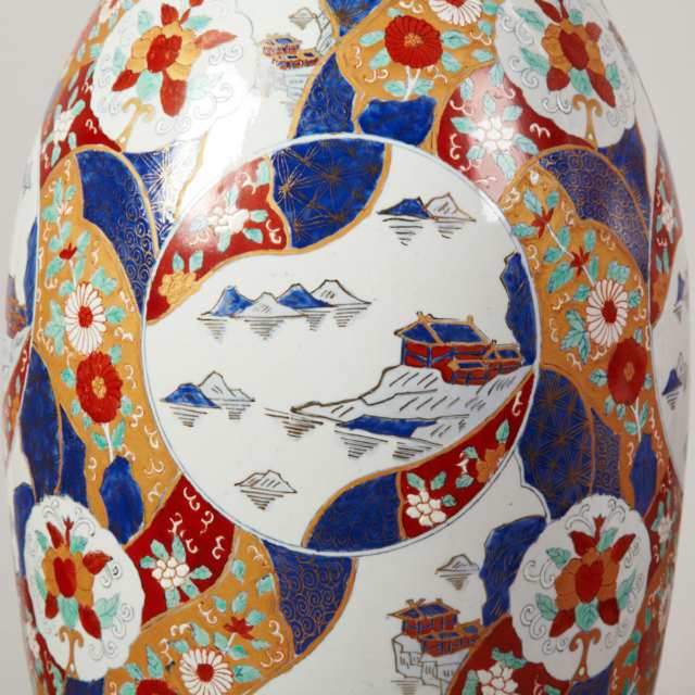 Pair of Large Chinese Imari Vases