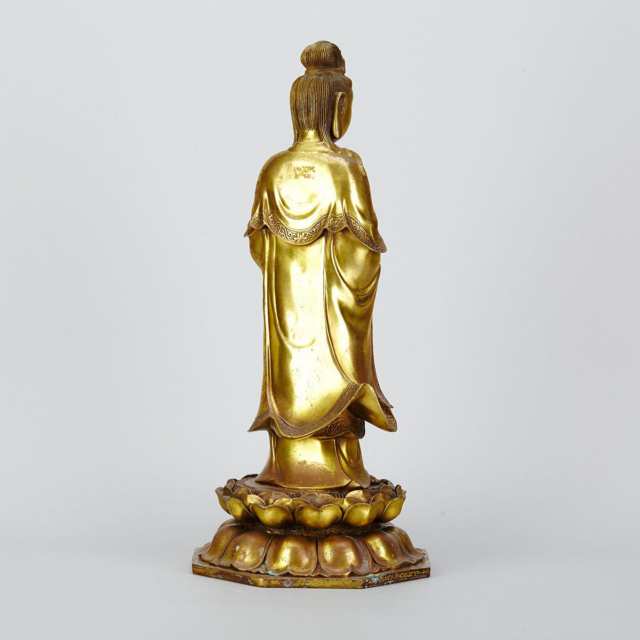 Bronze Standing Figure of Guanyin