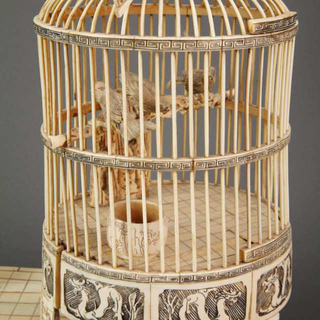 Ivory Bird Cage and Stand