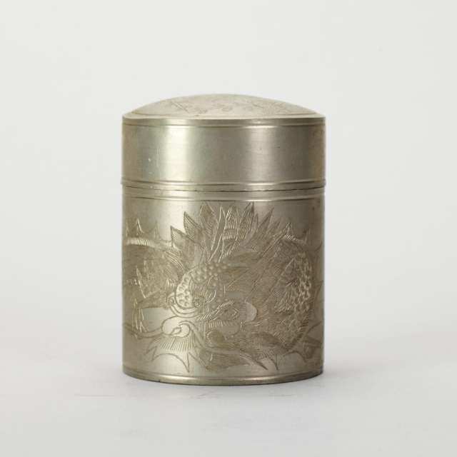 Two Swatow Pewter Tea Caddies, Early 20th Century