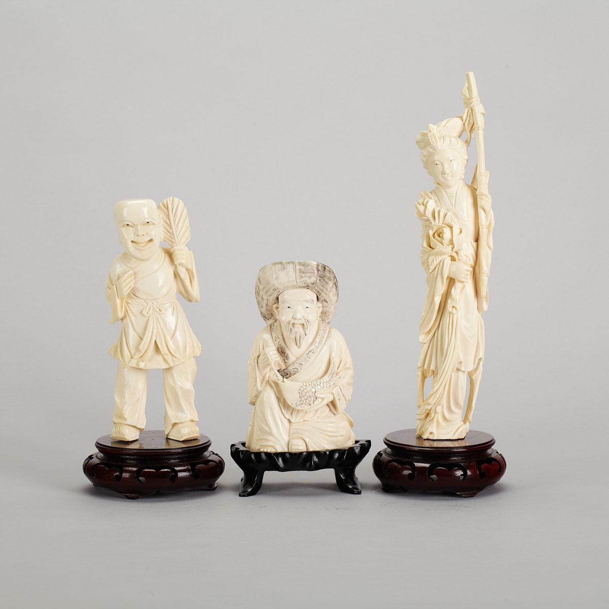 Three Ivory Carved Figures