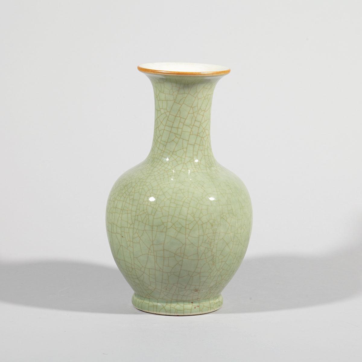 Celadon Crackle Glazed Vase