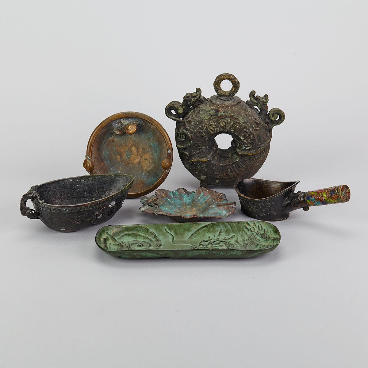 Five Japanese Bronze Wares