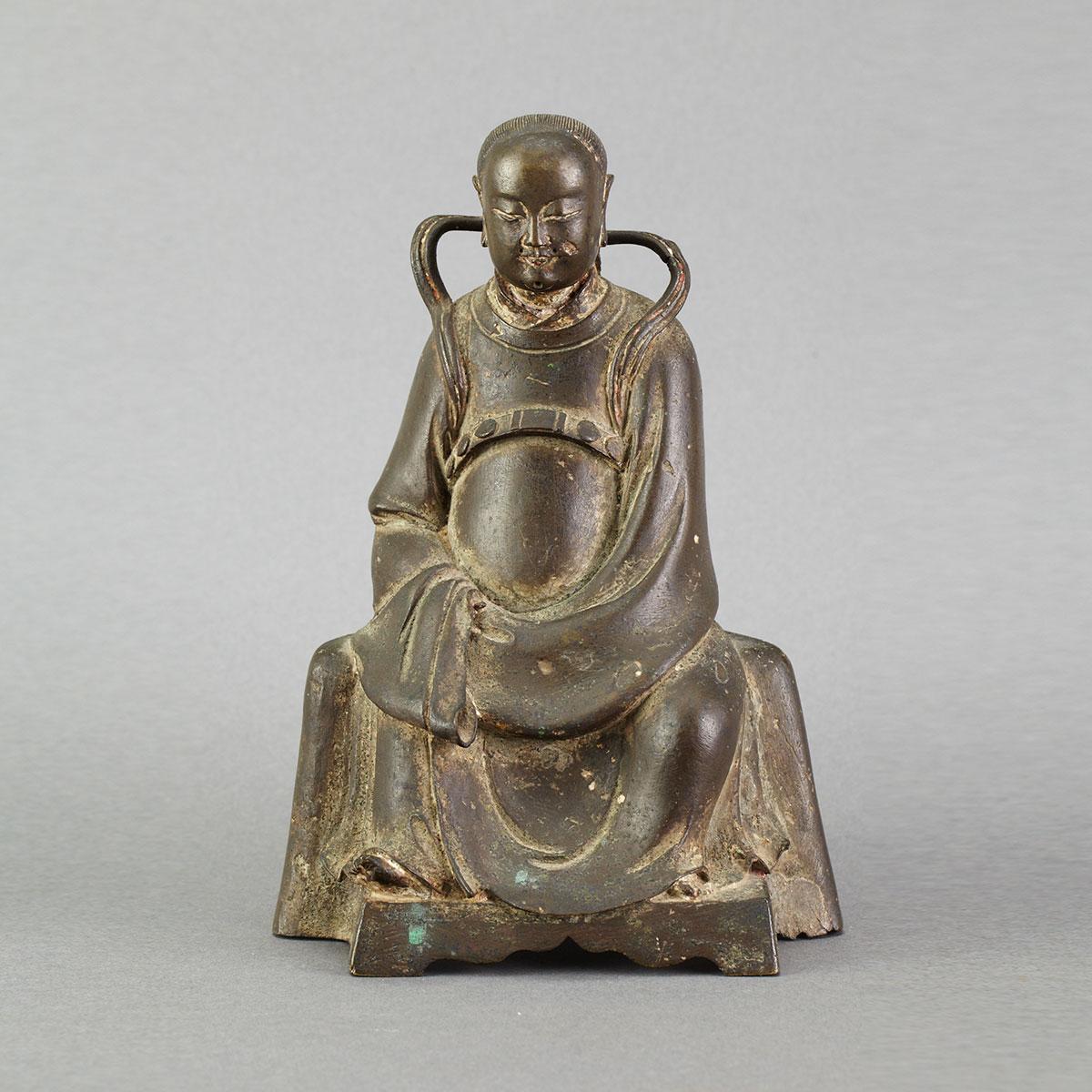 Bronze Seated Figure of Wen Chang, Ming Dynasty, 16th/17th Century
