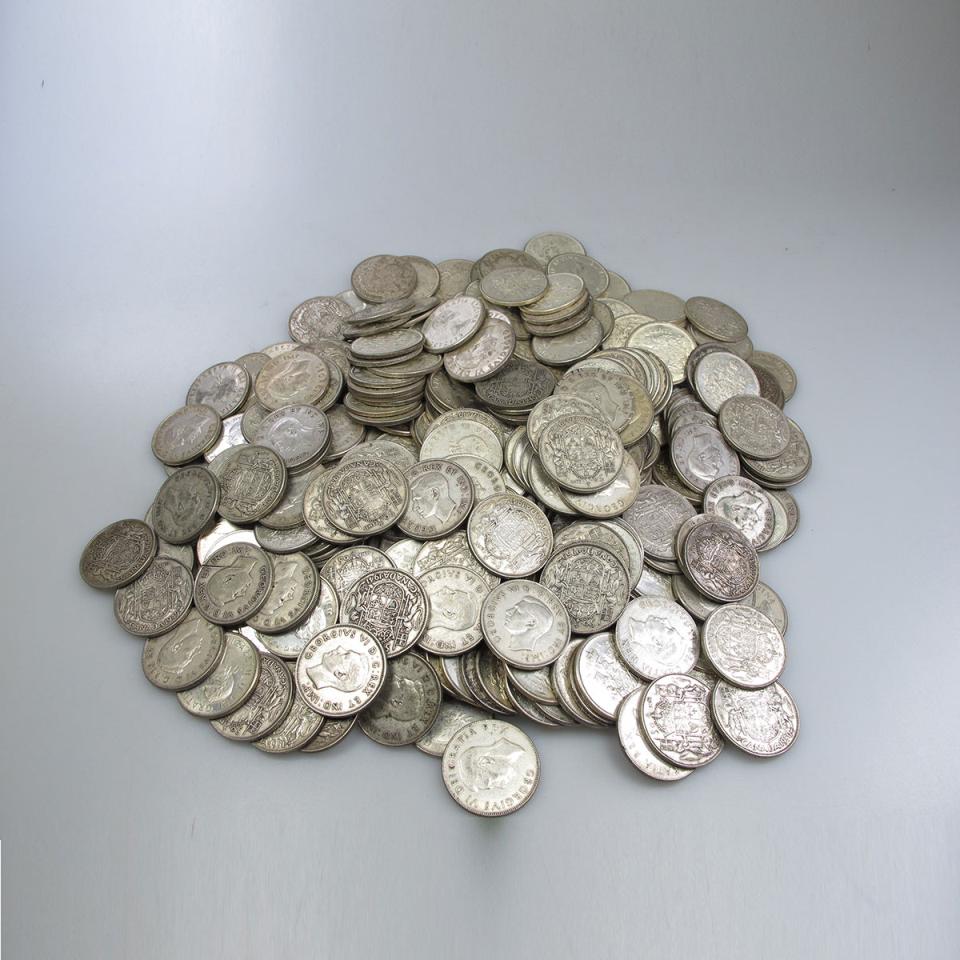 323 Canadian Silver Fifty Cent Coins