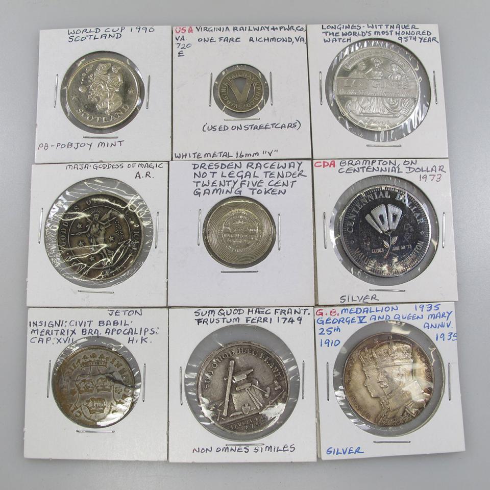 Assortment Of Various Medallions, Tokens And Badges
