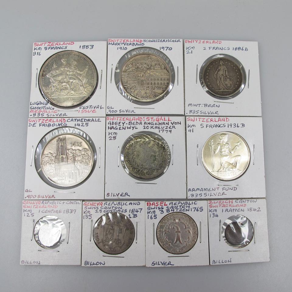 Quantity Of Swiss Coins, Tokens And Medallions