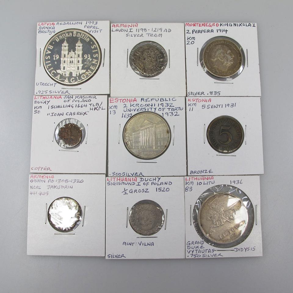 Quantity Of Coins, Medallions And Tokens From Estonia, Latvia, Lithuania, Ukraine, Moldova, Slovakia, Slovenia, And Caucasian Modern 