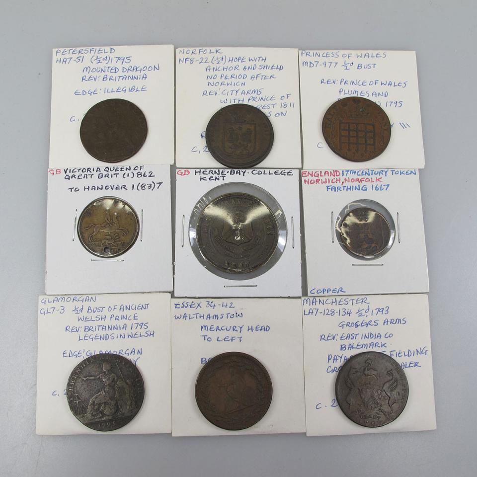 Quantity Of British Civic And Trade Tokens, 