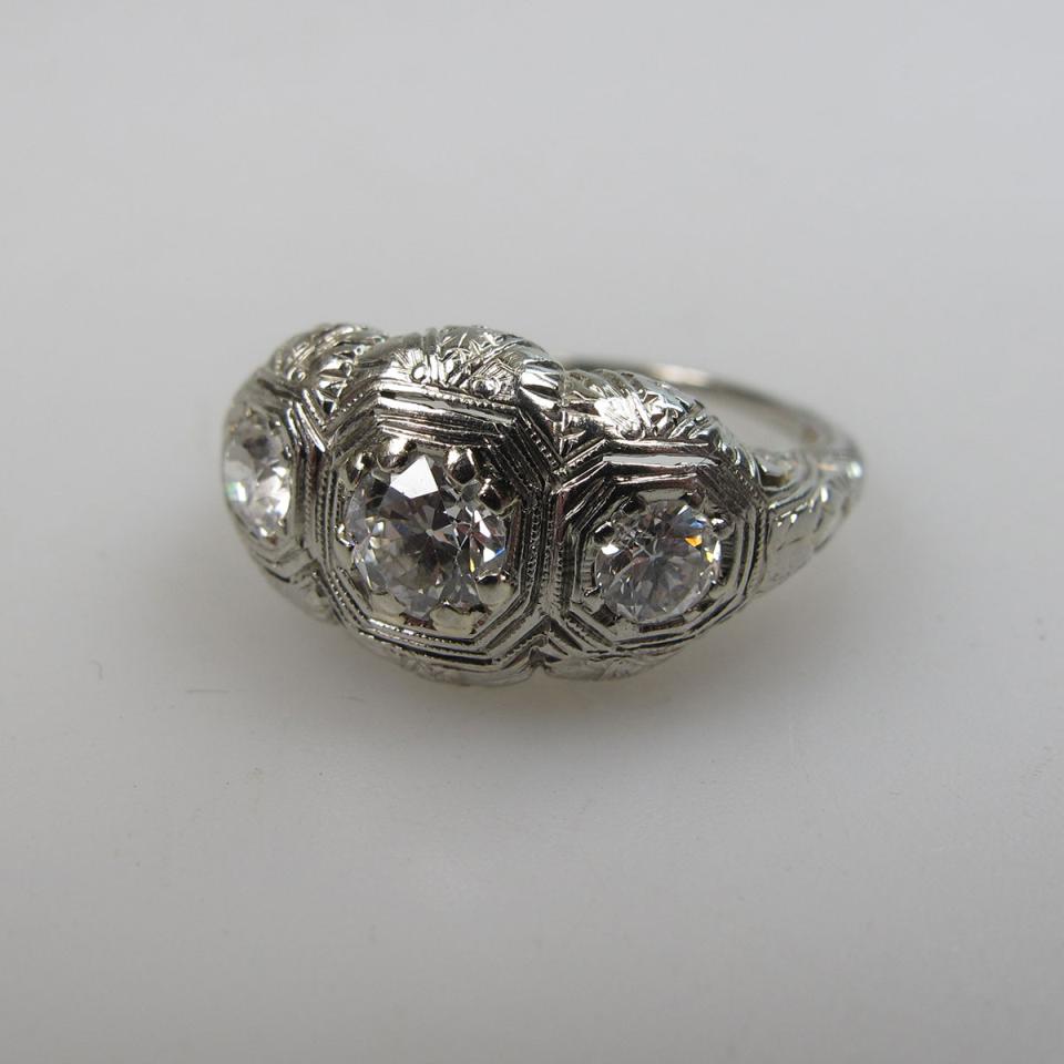 18k White Gold Filigree Ring