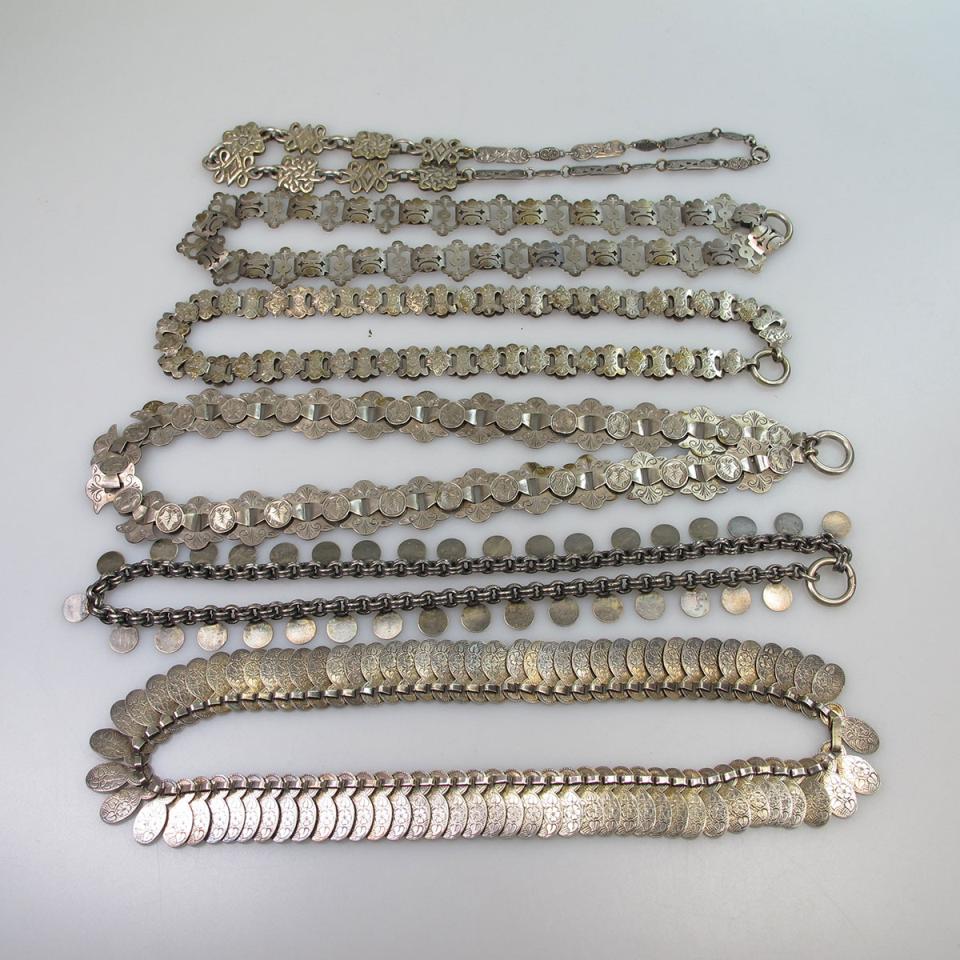6 Various Silver Necklaces
