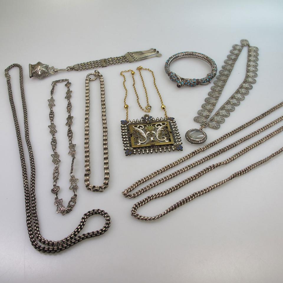 6 Various Silver Chains 