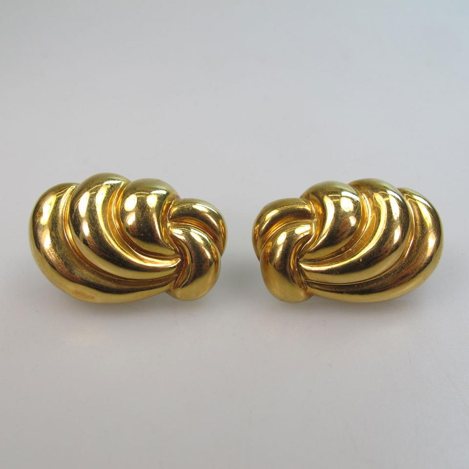 Pair Of Italian 18k Yellow Gold Earrings