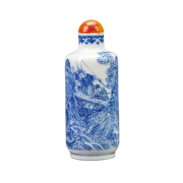 Blue and White Snuff Bottle, 19th Century