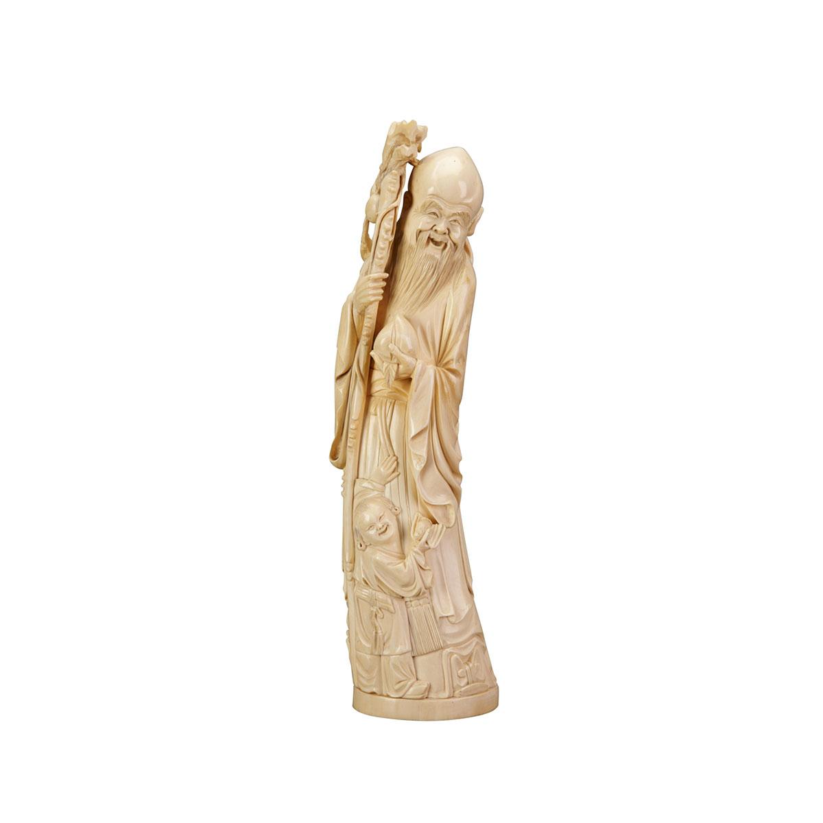 Ivory Carved Longevity Deity