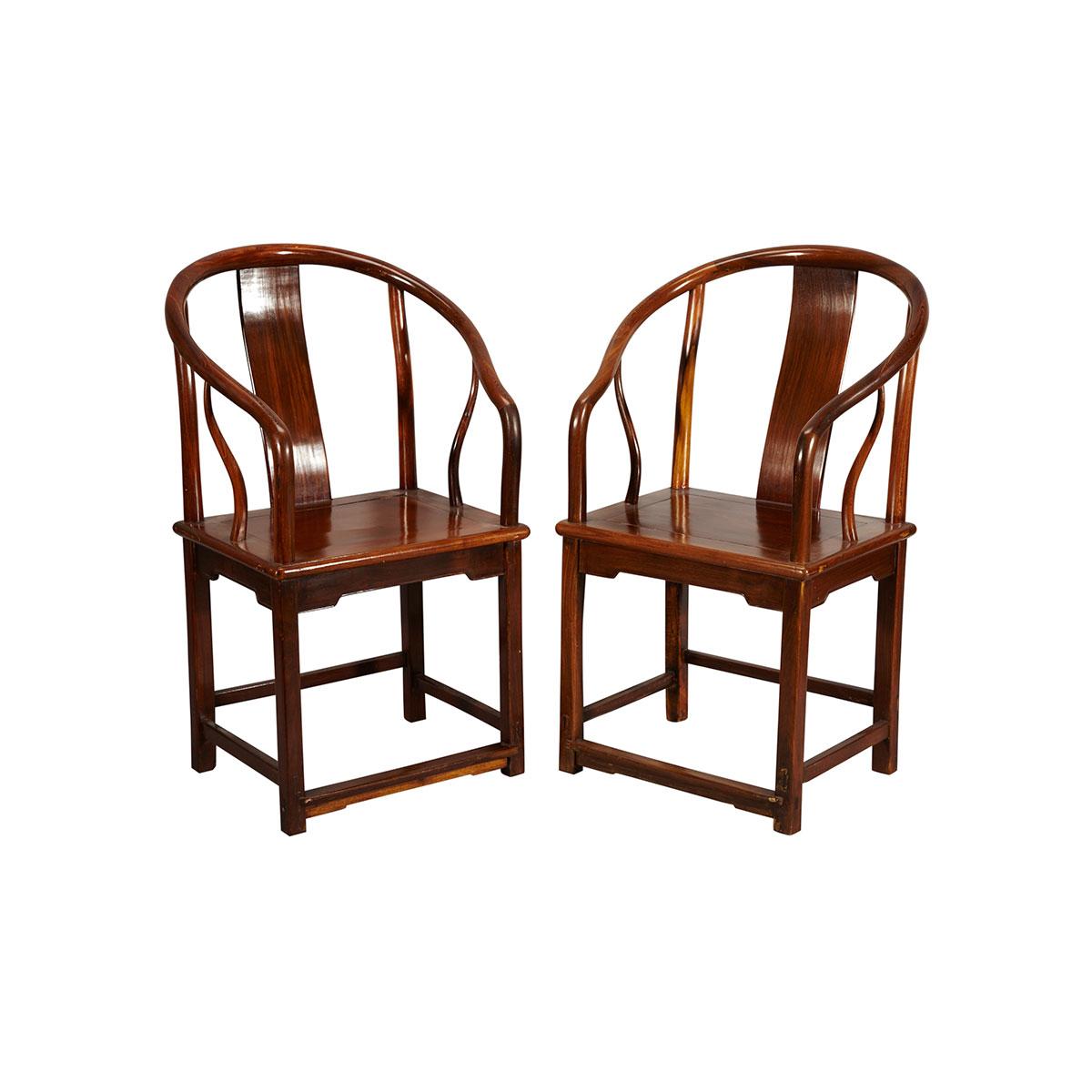 Pair of Hardwood Horseshoe Back Chairs
