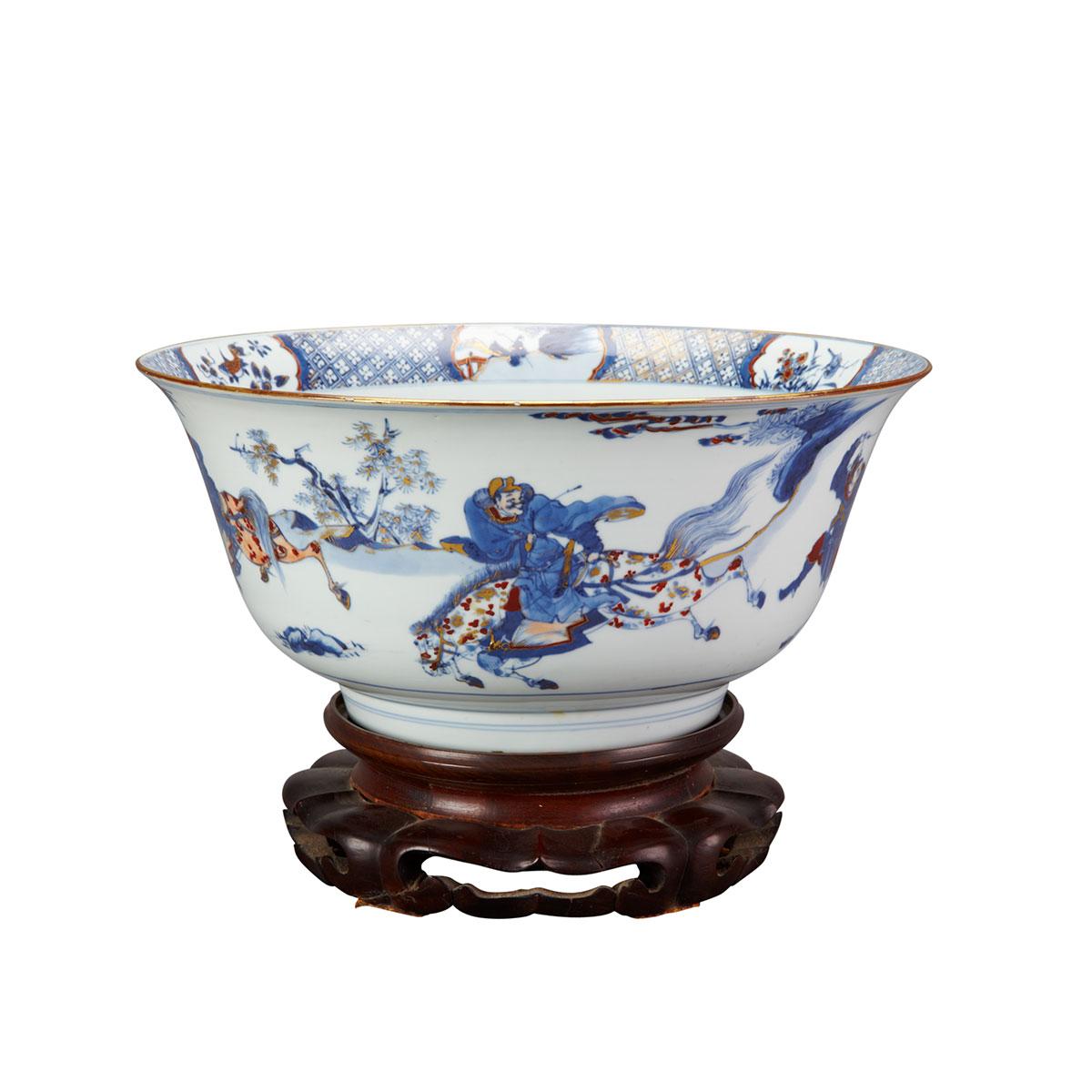 Large Blue and White Bowl, Kangxi Period (1622-1722)