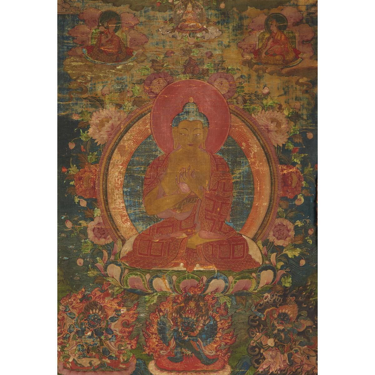 Thangka of Shakyamuni Buddha, Tibet, 18th/19th Century