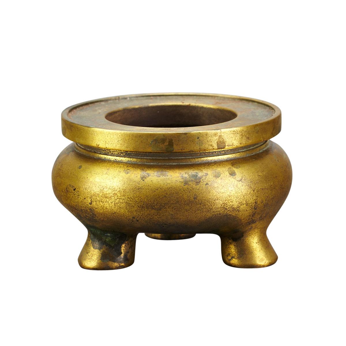Small Bronze Tripod Censer, Xuande Mark