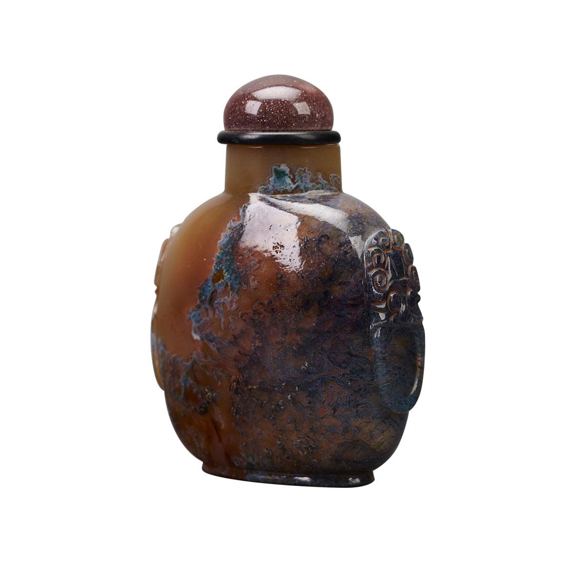 Moss Agate Snuff Bottle, 19th Century