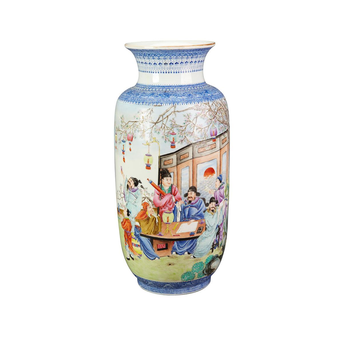 Large Famille Rose Lantern Vase, Republican Period