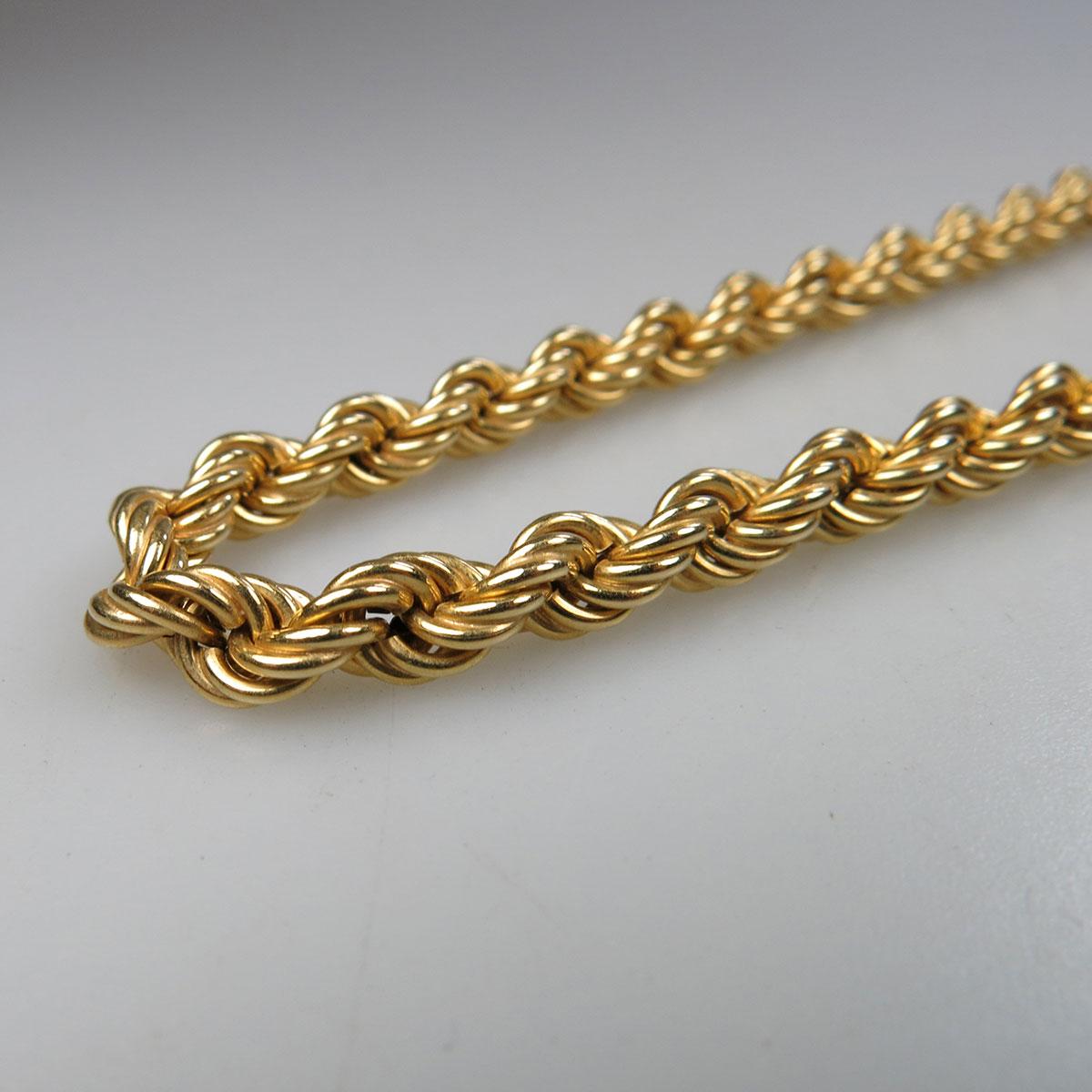 Birk’s Italian 18k Yellow Gold Rope Chain
