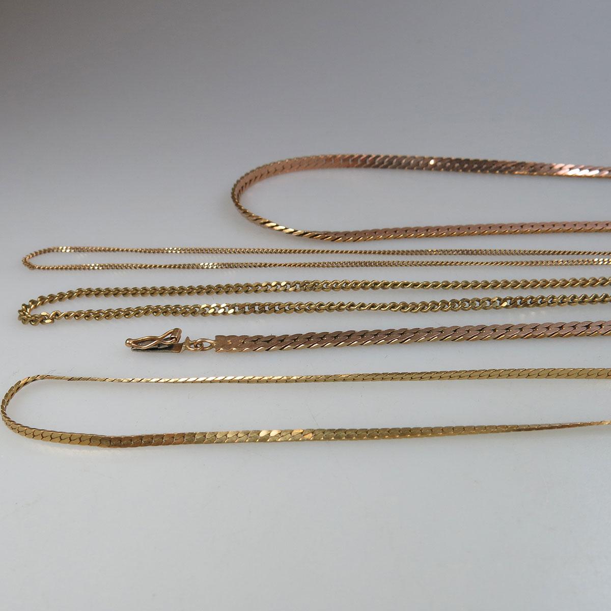 4 x 10k Yellow Gold Chains