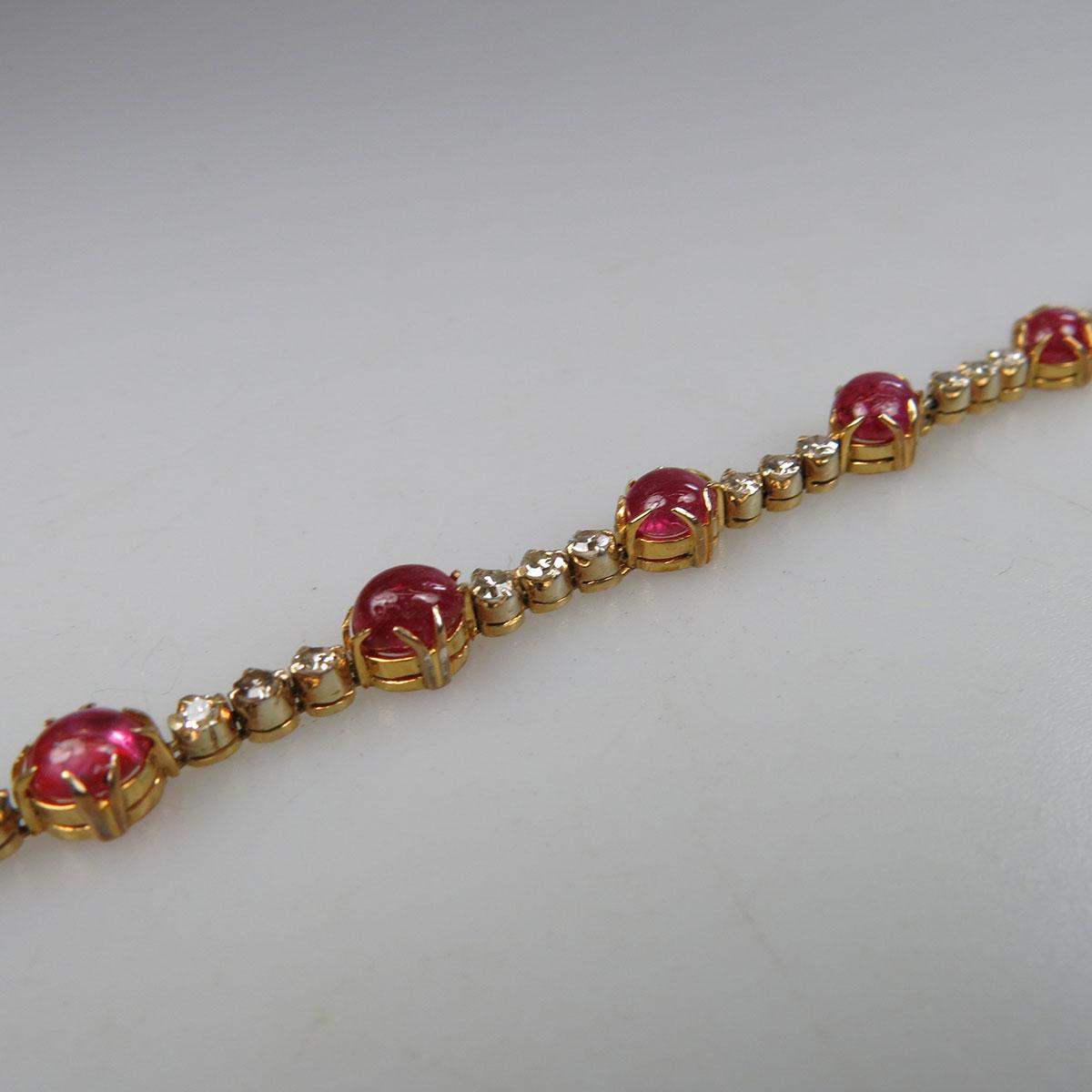 10k Yellow Gold And Silver Bracelet