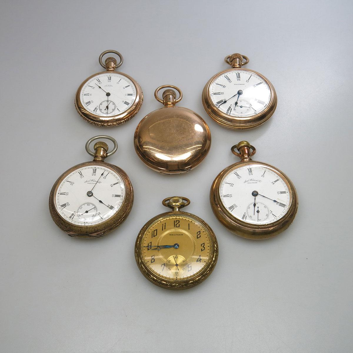 6 Various Waltham Pocket Watches