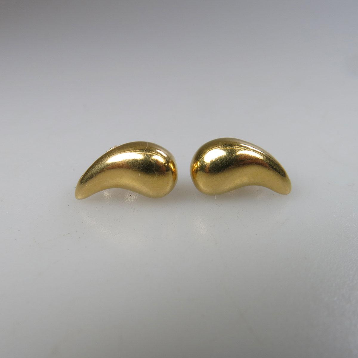 Pair Of Tiffany & Co. Peretti 18k Yellow Gold Stud Earrings