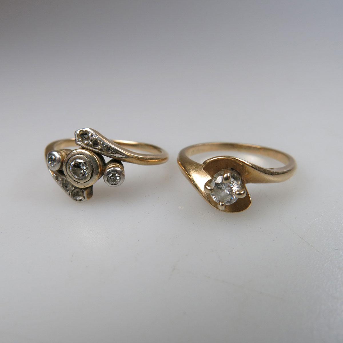 18k & a 14k Yellow Gold Rings