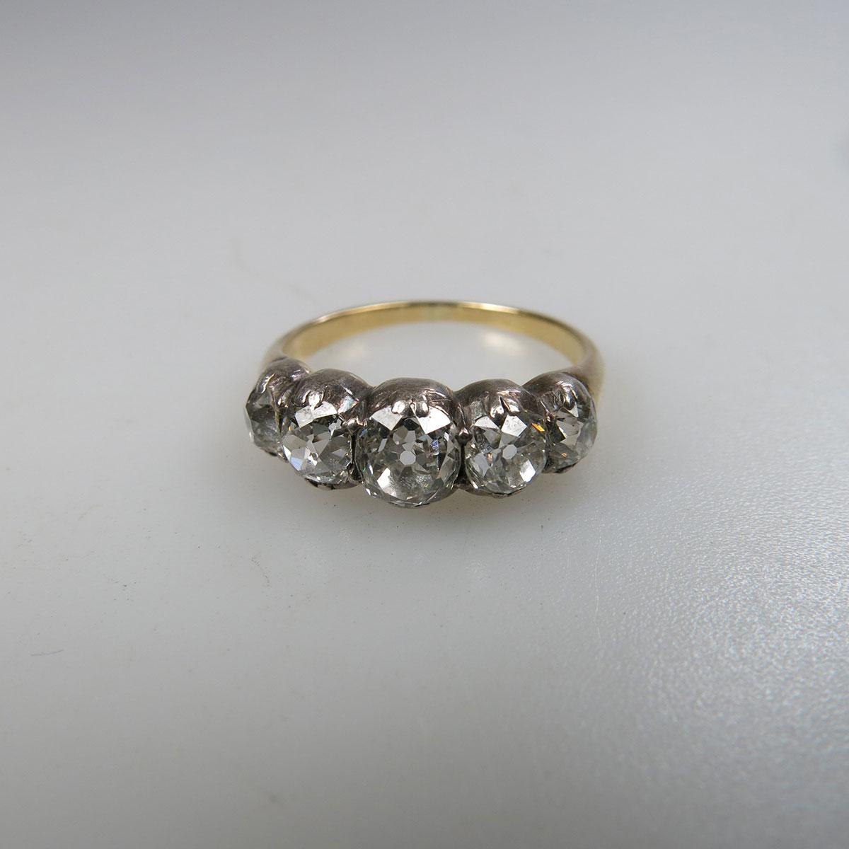 14k Yellow Gold And Silver Ring