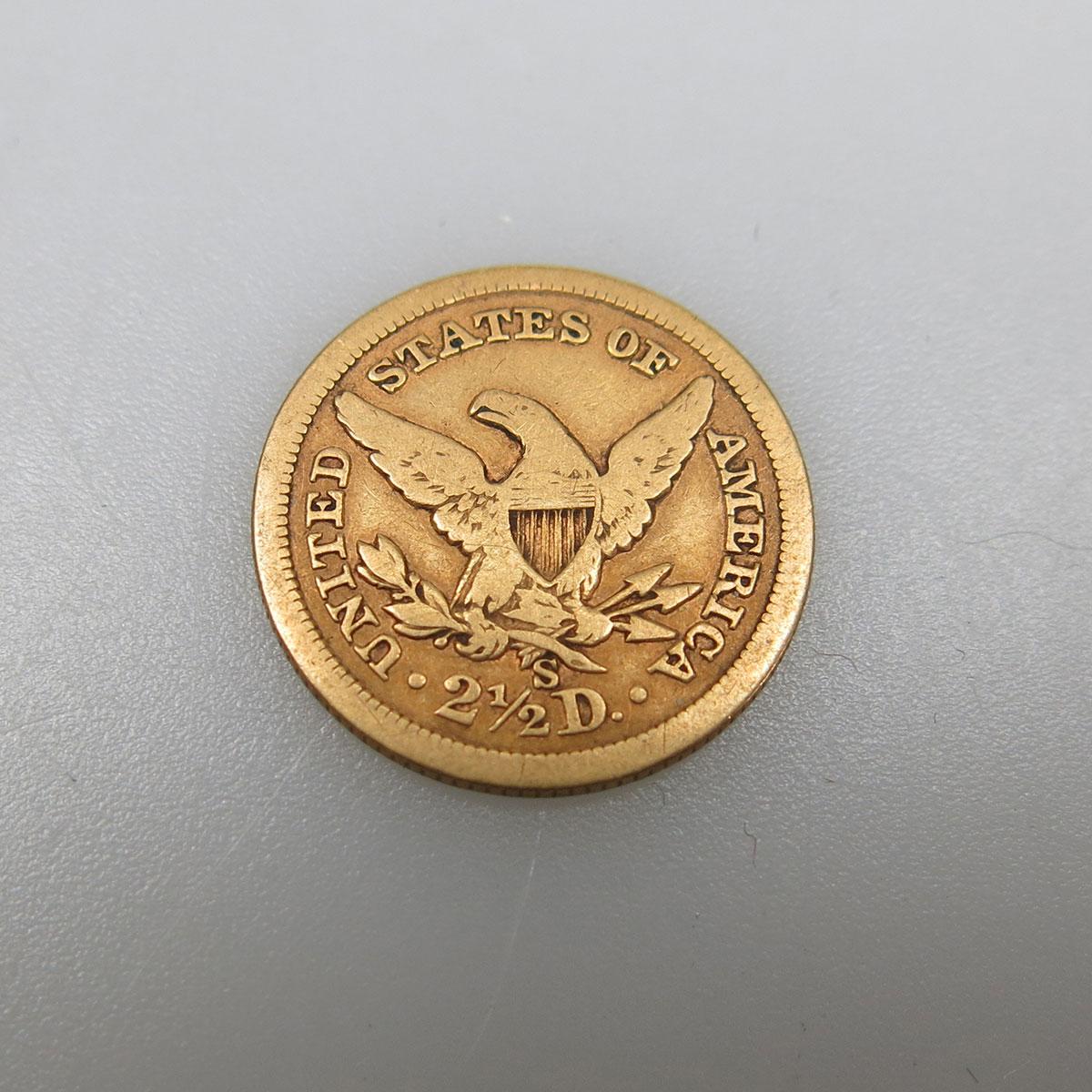 American 1861S Quarter Eagle Gold Coin