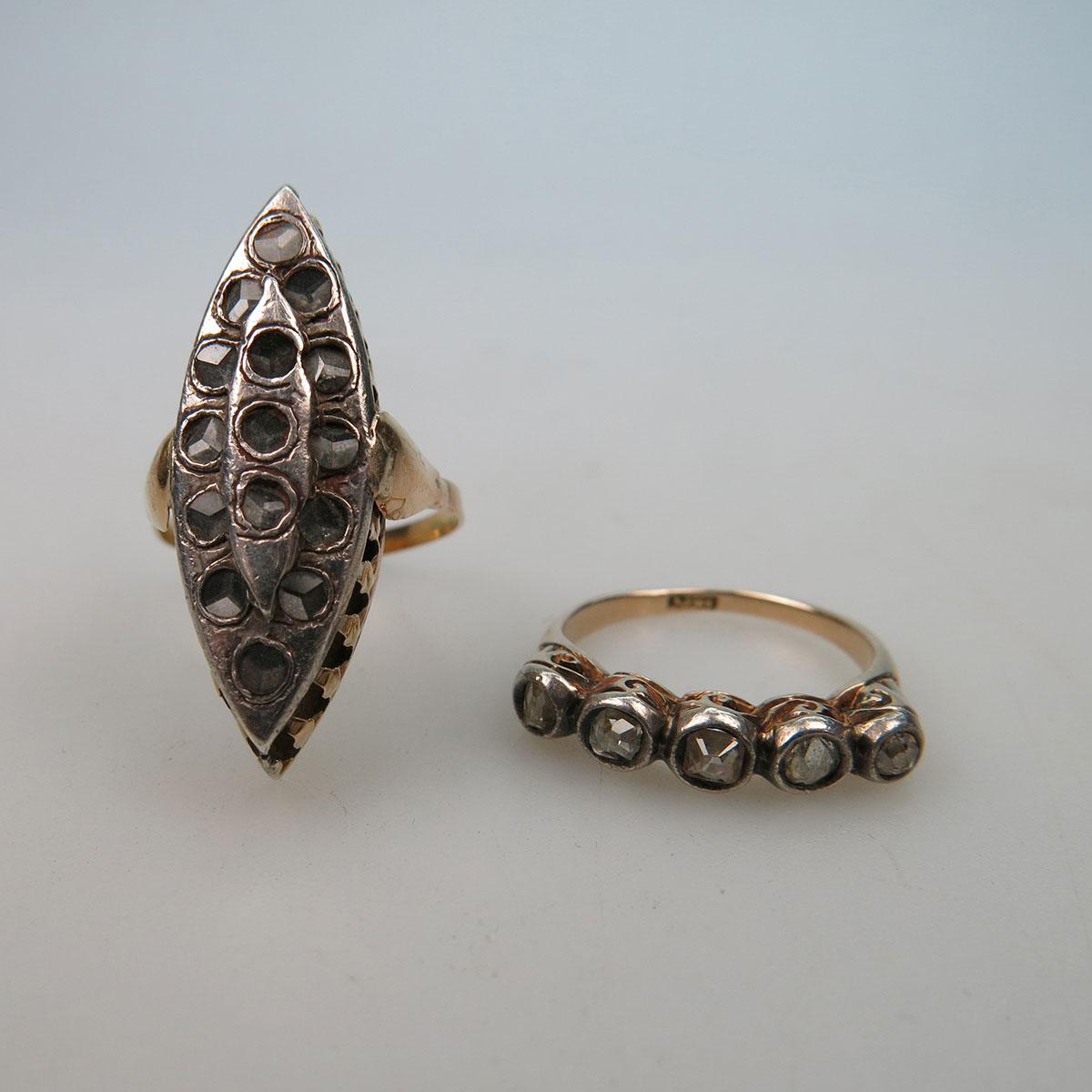 2 Yellow Gold And Silver Rings