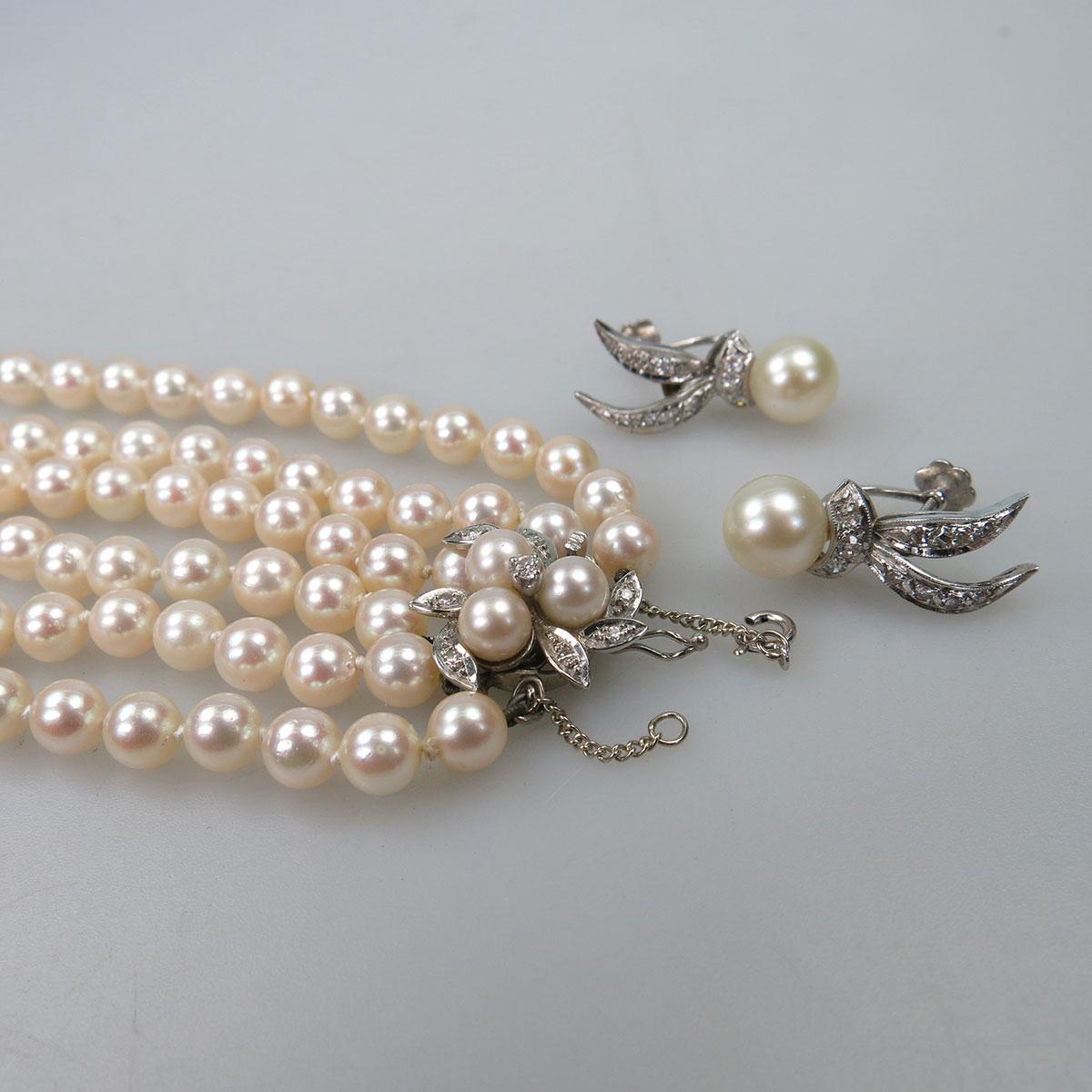 Birks Triple Strand Cultured Pearl Necklace