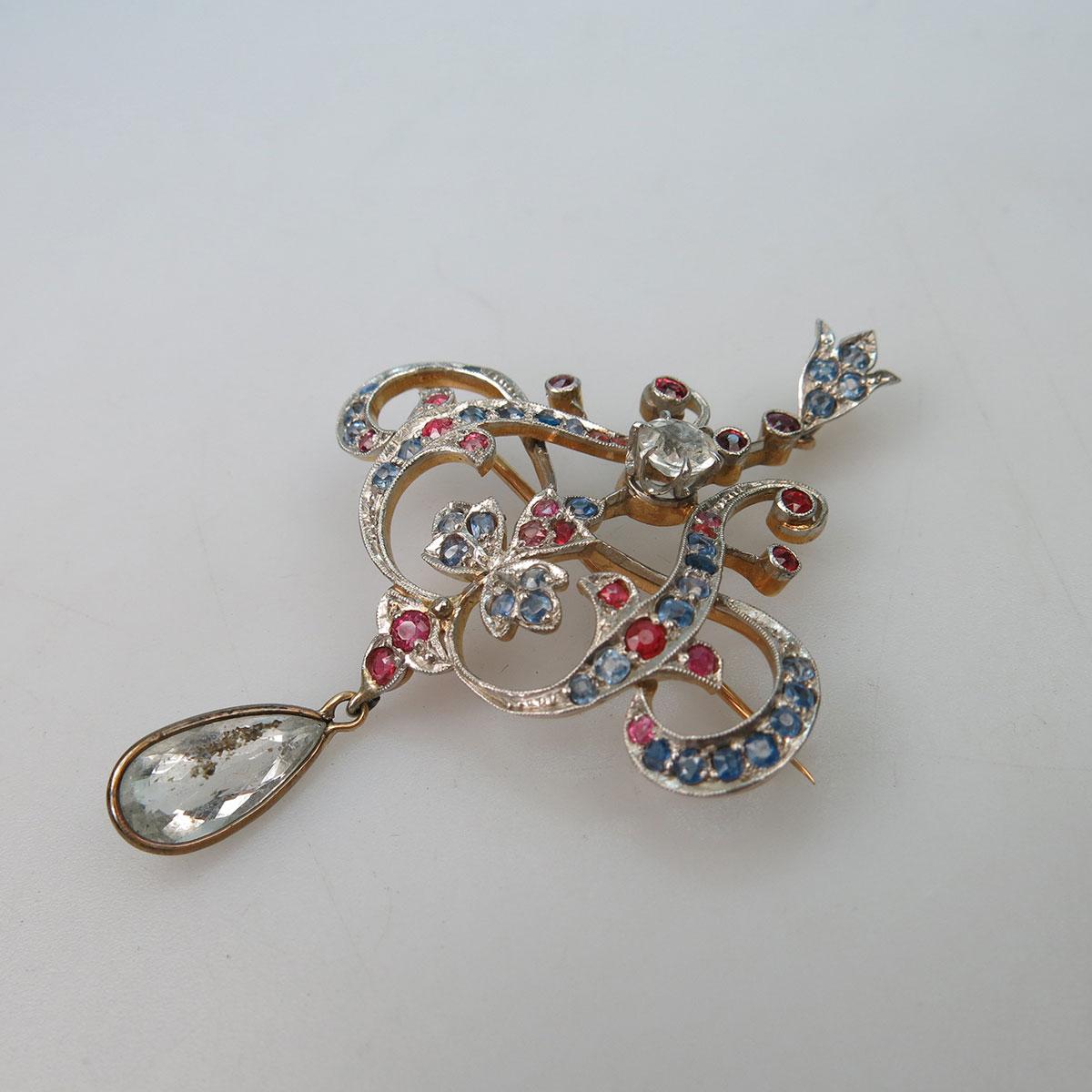 14k Yellow Gold And Platinum Brooch/Pendant