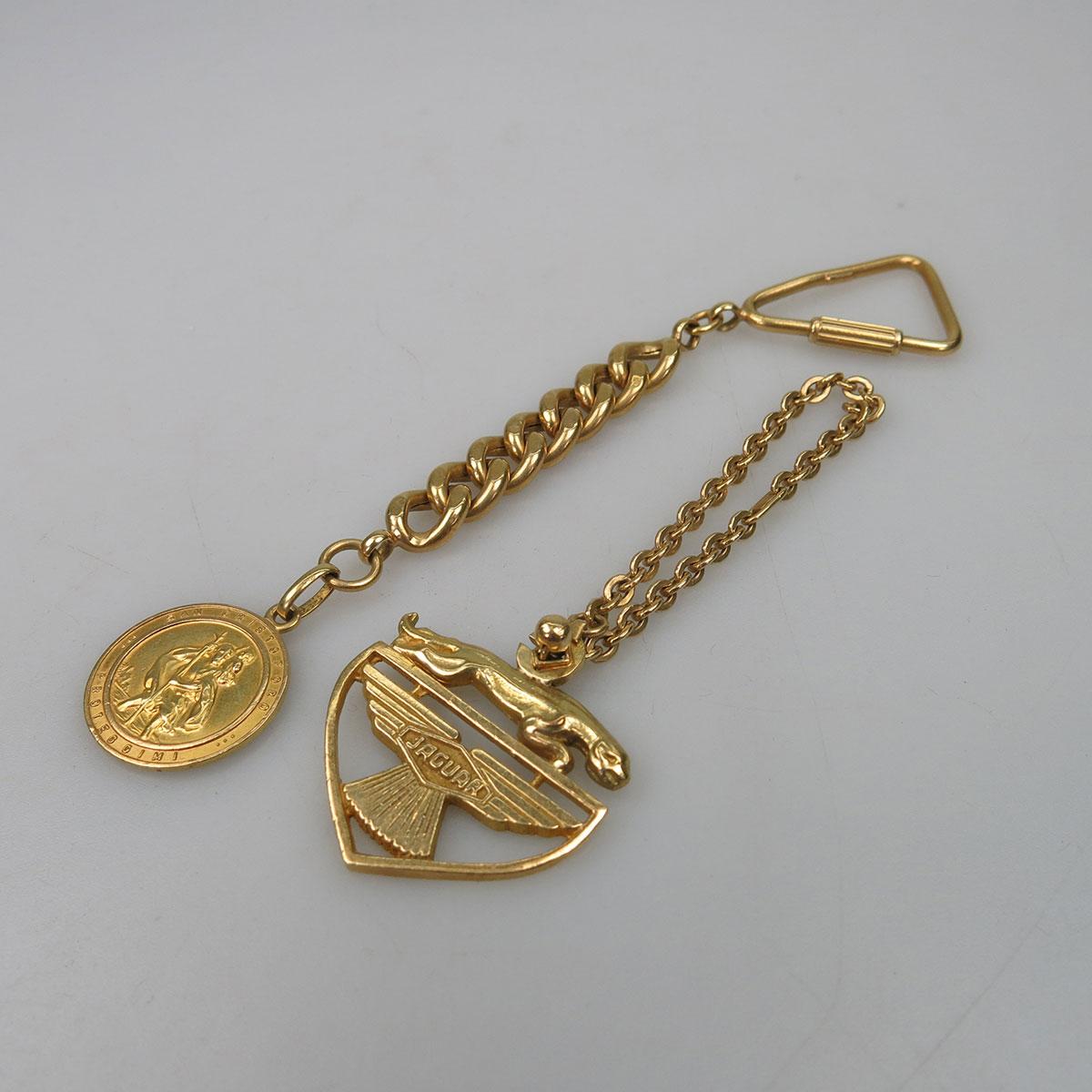 2 x 18k Yellow Gold Keychains