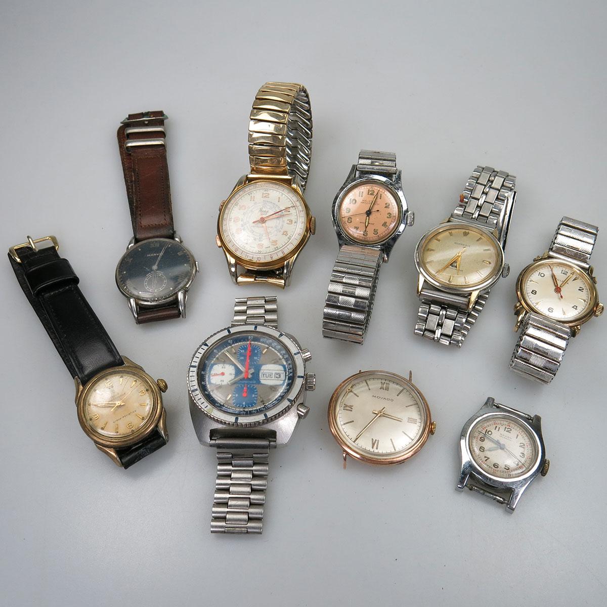 9 Various Men’s Wristwatches