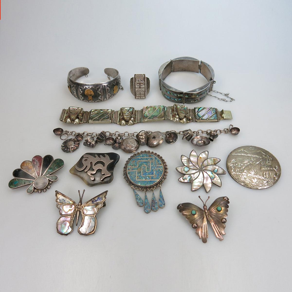 Small Quantity Of Mexican And Peruvian Silver Jewellery